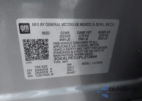 2023 GMC Terrain Slt from USA, damaged, VIN 3GKALPEG1PL272844